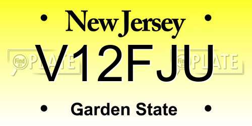 V12FJU New Jersey License Plate