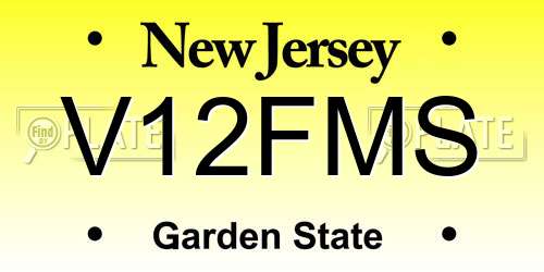 V12FMS New Jersey License Plate