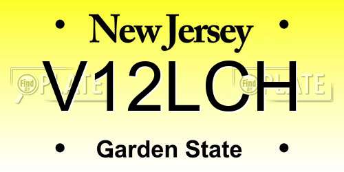 V12LCH New Jersey License Plate