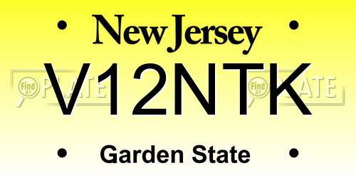 V12NTK New Jersey License Plate