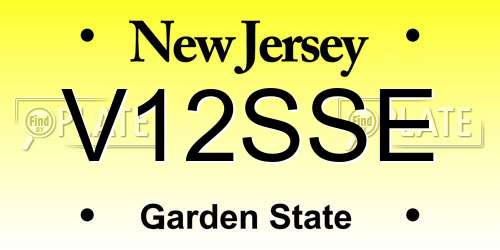 V12SSE New Jersey License Plate