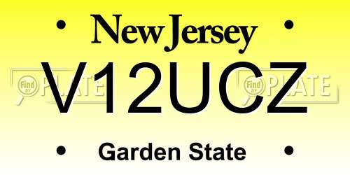 V12UCZ New Jersey License Plate