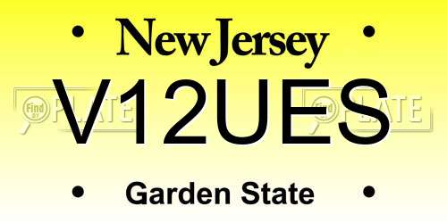 V12UES New Jersey License Plate