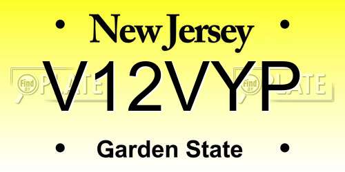 V12VYP New Jersey License Plate