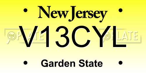V13CYL New Jersey License Plate
