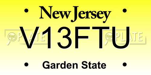 V13FTU New Jersey License Plate