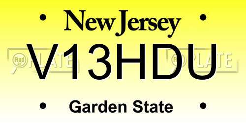 V13HDU New Jersey License Plate