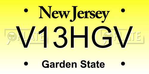 V13HGV New Jersey License Plate