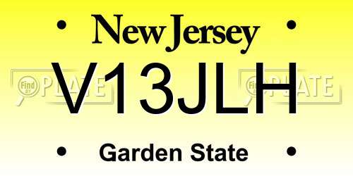 V13JLH New Jersey License Plate