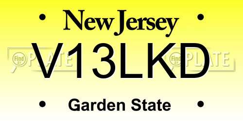 V13LKD New Jersey License Plate