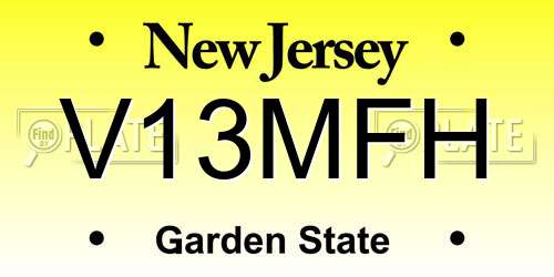 V13MFH New Jersey License Plate