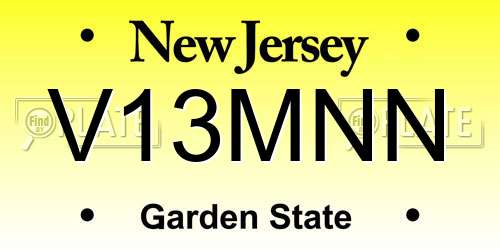 V13MNN New Jersey License Plate