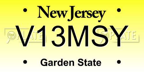 V13MSY New Jersey License Plate