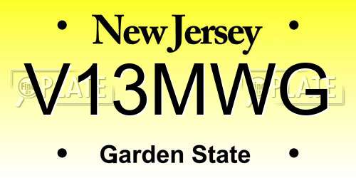 V13MWG New Jersey License Plate
