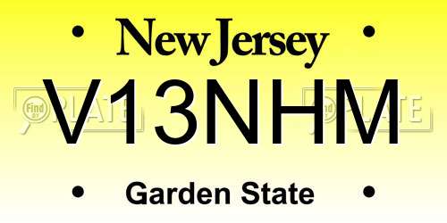 V13NHM New Jersey License Plate