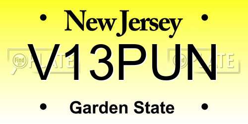 V13PUN New Jersey License Plate