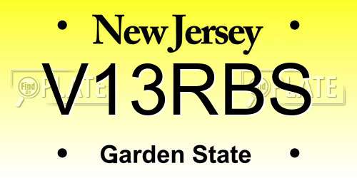 V13RBS New Jersey License Plate