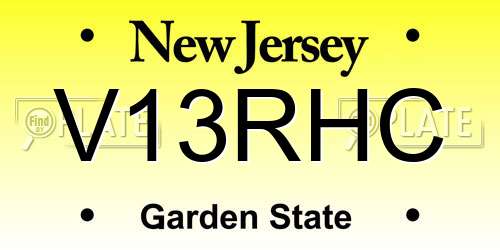 V13RHC New Jersey License Plate