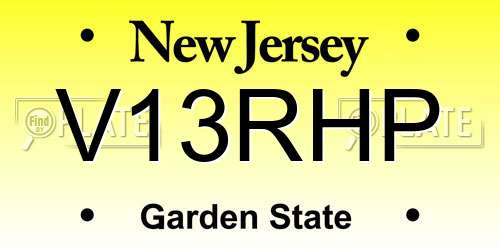 V13RHP New Jersey License Plate