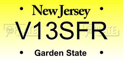 V13SFR New Jersey License Plate