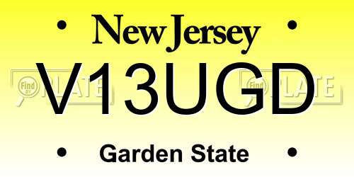 V13UGD New Jersey License Plate