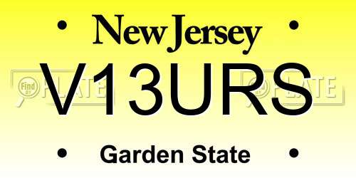 V13URS New Jersey License Plate
