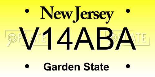 V14ABA New Jersey License Plate