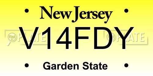 V14FDY New Jersey License Plate