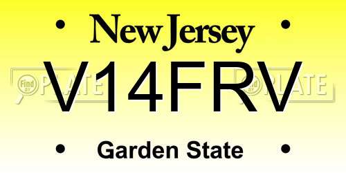 V14FRV New Jersey License Plate