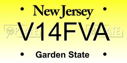 V14FVA New Jersey License Plate