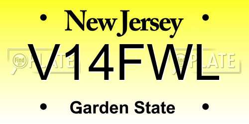 V14FWL New Jersey License Plate