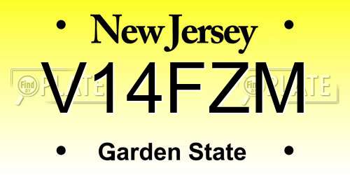 V14FZM New Jersey License Plate