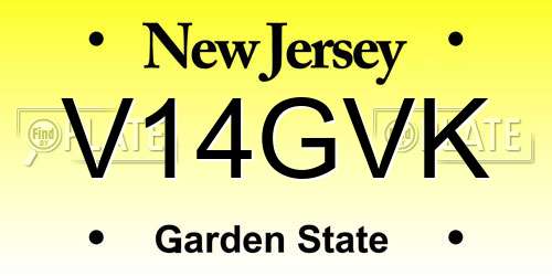 V14GVK New Jersey License Plate