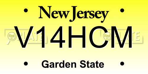 V14HCM New Jersey License Plate