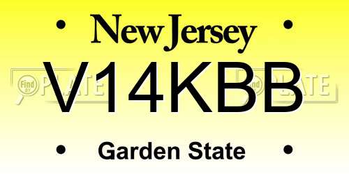 V14KBB New Jersey License Plate