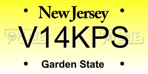 V14KPS New Jersey License Plate