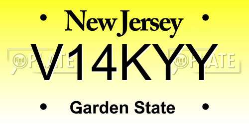 V14KYY New Jersey License Plate