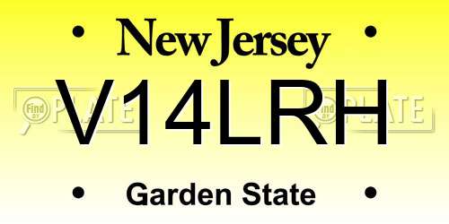 V14LRH New Jersey License Plate