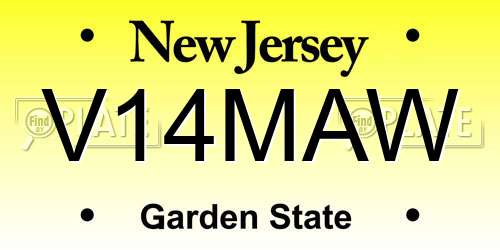 V14MAW New Jersey License Plate