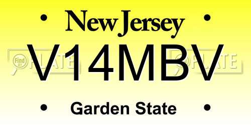 V14MBV New Jersey License Plate