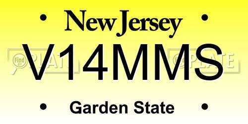 V14MMS New Jersey License Plate