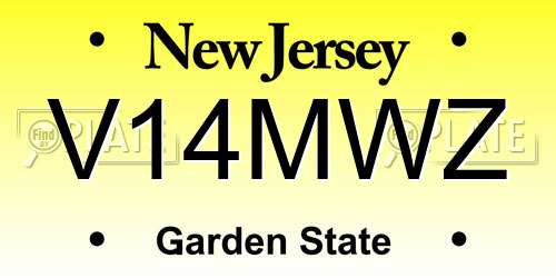 V14MWZ New Jersey License Plate