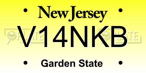 V14NKB New Jersey License Plate