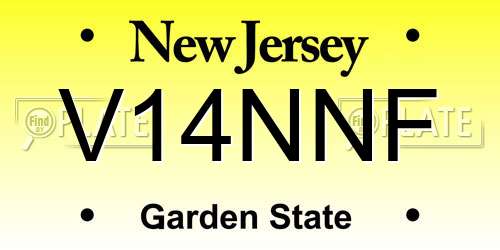 V14NNF New Jersey License Plate