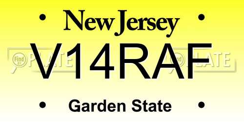 V14RAF New Jersey License Plate