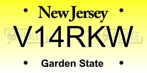 V14RKW New Jersey License Plate
