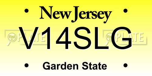 V14SLG New Jersey License Plate