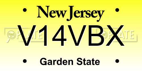 V14VBX New Jersey License Plate