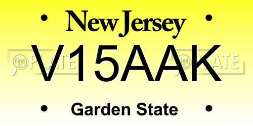V15AAK New Jersey License Plate