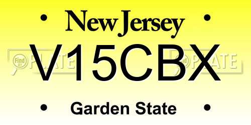 V15CBX New Jersey License Plate